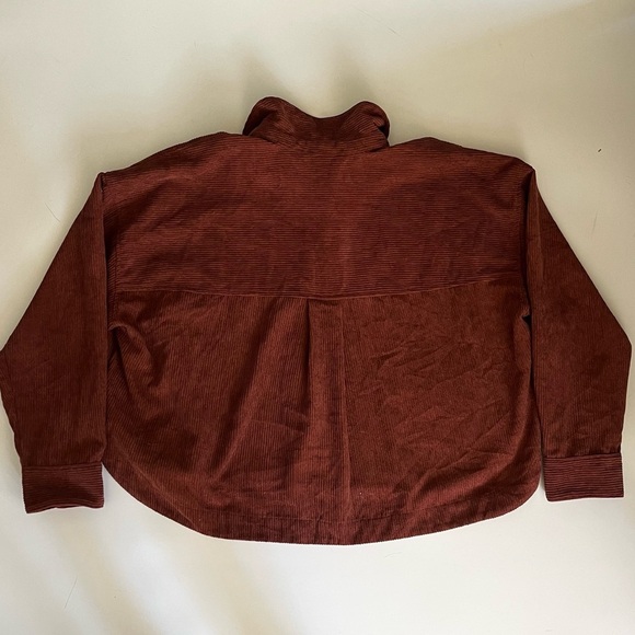 Madewell Corduroy Button Down Shirt XL Dusty Redwood Brown - Picture 7 of 12